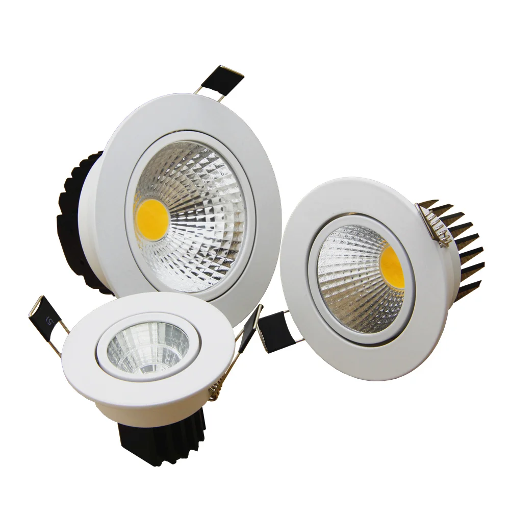 Диммируемый светодиодный светильник COB AC110V 220V 5W/7W/9W/12W Встраиваемый точечный