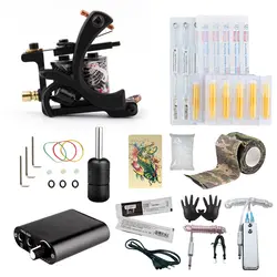 Starter Tattoo Kit 8 обёрточная бумага катушки татуировки машинка для татуировок захваты для иглы Советы питание Начинающий татуировки Поставки