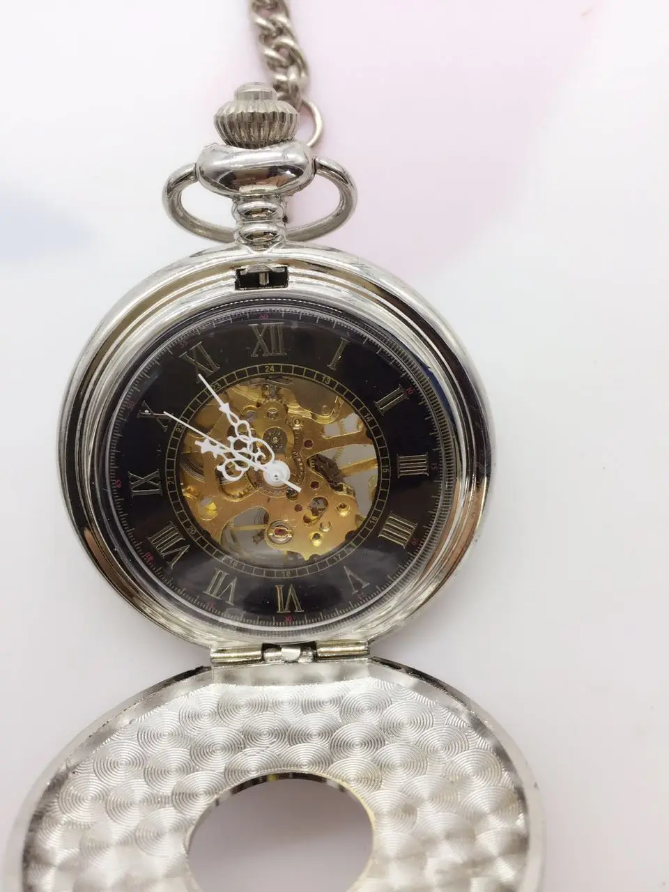 Оптовая Продажа старинное серебро польский дело рук Ветер механические Для мужчин карманные часы подарки Прямая доставка p34