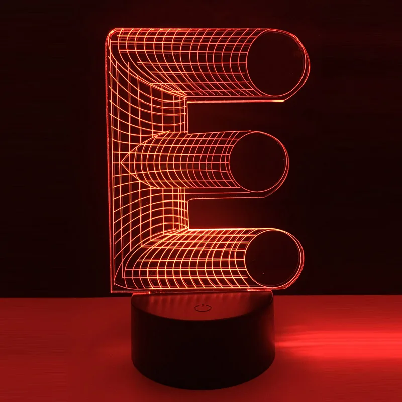 Nombre Diy 3d Led Noche Luz Para Bebé Alfabeto Letra E 7