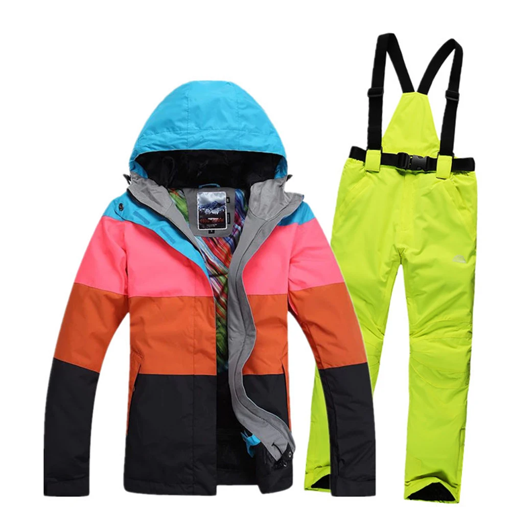 Free shipping 2017 Women's Waterproof Hiking Outdoor Suit Jacket Snowboard Jacket Ski Suit Women Snow Jackets Ski Clothing