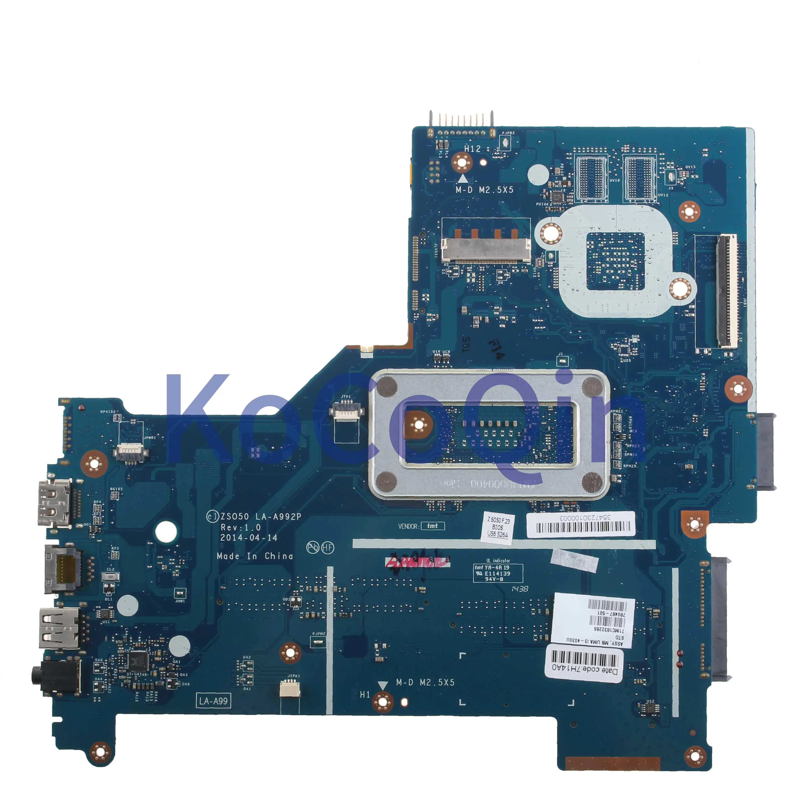  KoCoQin Laptop motherboard For HP Pavilion 15-R Core I3 Mainboard 780487-001 780487-501 ZS050 LA-A9
