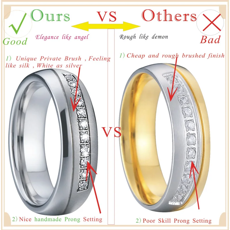 Forever Love Men's Ring Silver Color Women's Ring Wedding Band Set Couple Rings Pair anel anillos de plata Bague never fade (4)