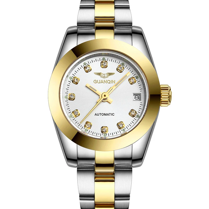 

GUANQIN GQ70005 Luxury Original Women Automatic Watch Waterproof Diamond Sapphire Women Gold Watch 12 Month Guaranteed
