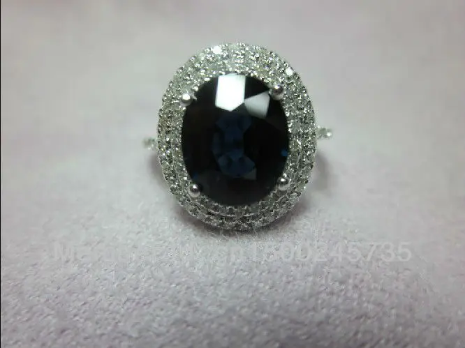 

1Diamond66ct Solid 14kt White Gold Natural Deep Blue Sapphire Ring