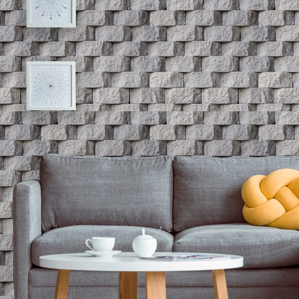 3D DIY Wall Stickers Self-adhesive Decal PVC Brick Stone Bedroom Decor 45X100cm