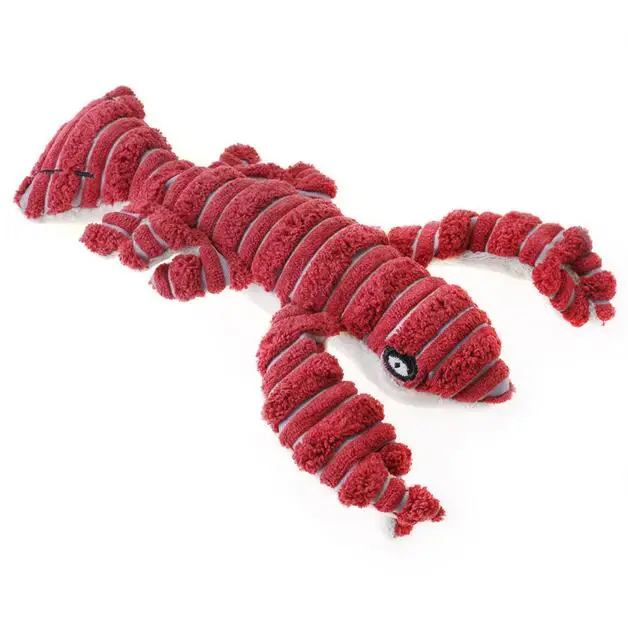 Dog Plush Red Lobster Squeaky Pet Chew Teeth Grind Play Puppy Train