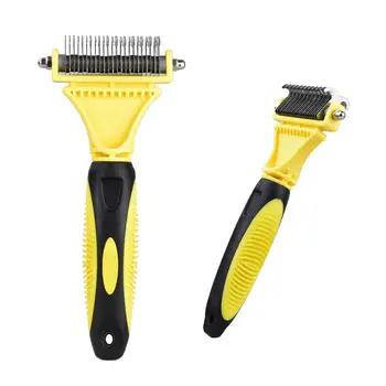 

2019 New Stainless Double-sided Pet Cat Dog Comb Brush Professional Large Dogs Open Knot Rake Knife Pet Grooming Products