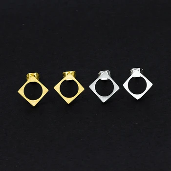 

10Pairs Lot Geometric Men Women Square Earing Punk Jewellery Could Mix Gold Silver Color China Manufacturer Wholesale