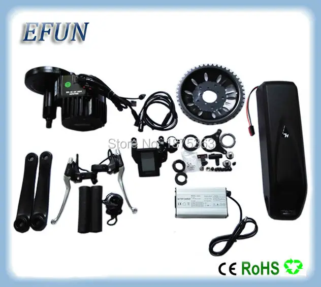 BBS03/BBSHD 48V 1000W Bafang/8Fun mid drive electric motor kit with 48V 14Ah Li-ion down tube ebike battery free shipping