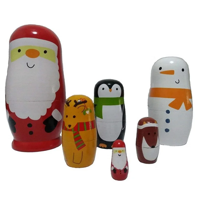 Novelty Russian Nesting Wooden Matryoshka Doll Set Hand Painted Decor