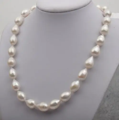 

AAA 11-13MM NATURAL SOUTH SEA WHITE PEARL NECKLACE 20 INCH 925silver
