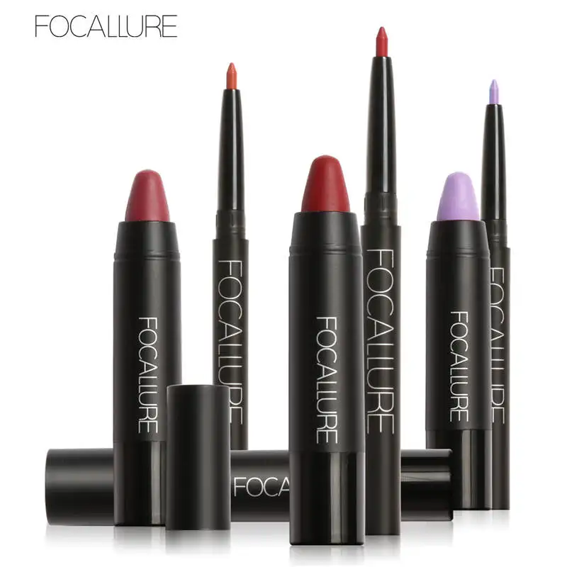

FOCALLURE 19 Colors LipStick set with 2PCS Waterproof Matte Lipsticks Pen Cosmetic with High Pigment Lip Liner Pencil Makeup Set