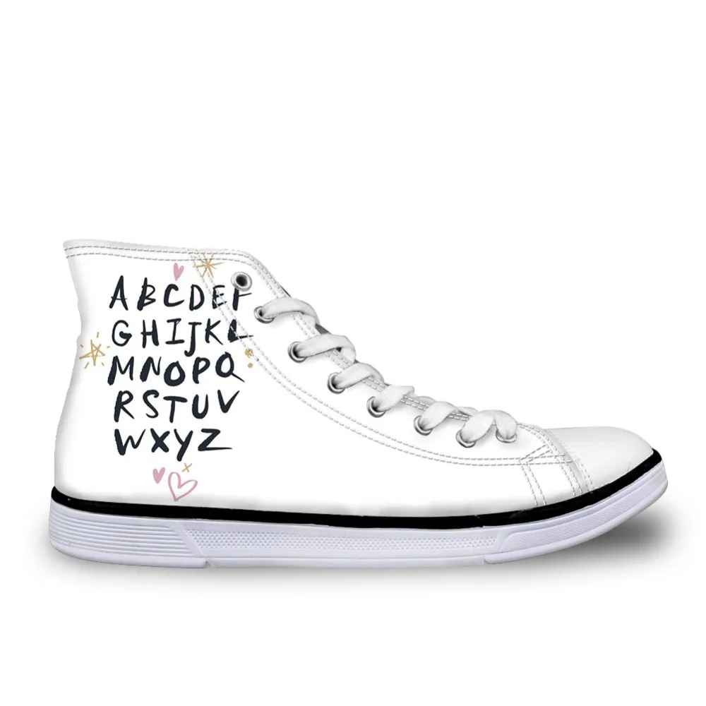 WHEREISART Colorful Letter Spring Summer High Top Sneakers Tenis Feminino Casual White Shoes Women Canvas Shoes Lace-Up Shoes WHEREISART Colorful Letter Spring Summer High Top Sneakers Tenis Feminino Casual White Shoes Women Canvas Shoes Lace-Up Shoes