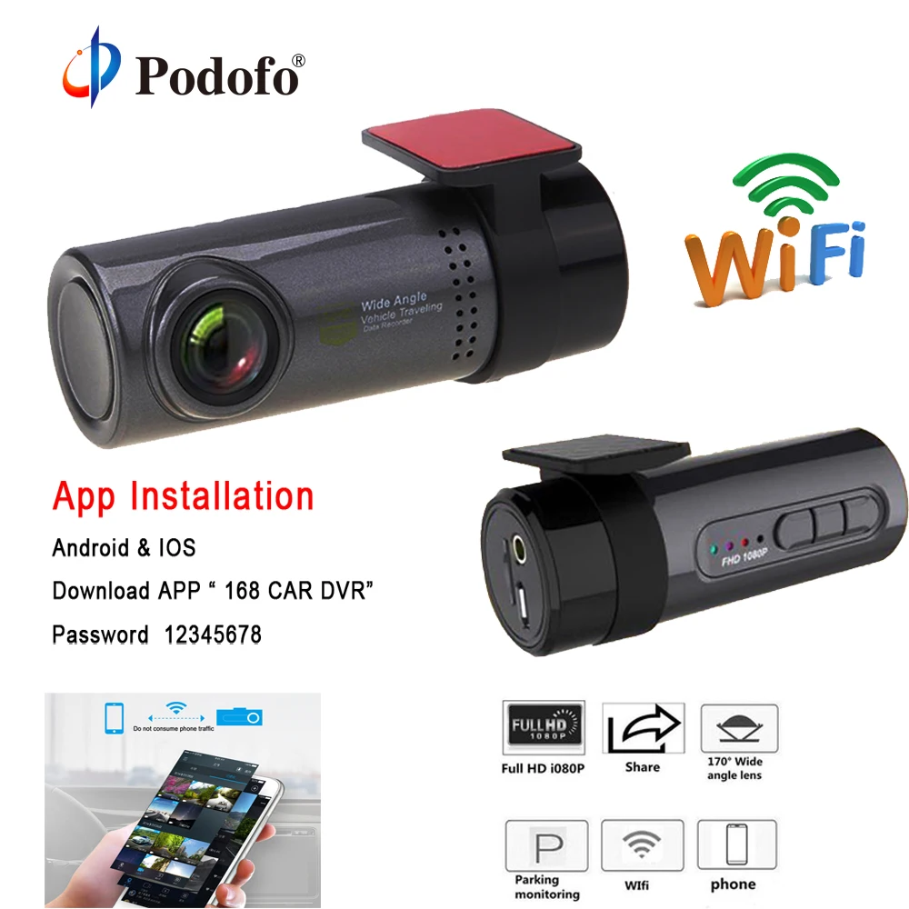 Podofo Mini WIFI Car DVR font b Camera b font Hidden HD 720P Video Recorder Auto