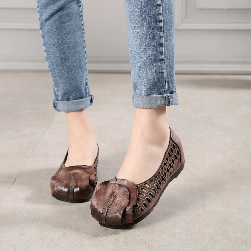 

women 2019 genuine leather low flats heel slip on driving shoes female spadrilles moccasins toe loafers espadrillas A055-26