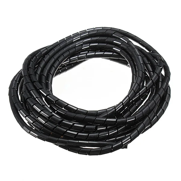 

Black/White 5M 16Feet Spiral Wire Organizer Wrap Tube Flexible Manage Cord for PC Computer Home Hiding Cable 4-50MM