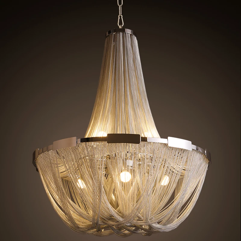 luxury alluninium tassel chandelier hotel chandelier hall light living