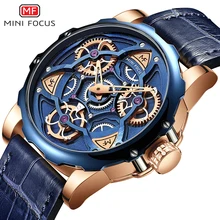 MINIFOCUS Mens Watches Top Brand Luxury Sports style Design Quartz Watch Men Blue Leather Strap 30M Waterproof Relogio Masculino MINIFOCUS Mens Watches Top Brand Luxury Sports style Design Quartz Watch Men Blue Leather Strap 30M Waterproof Relogio Masculino