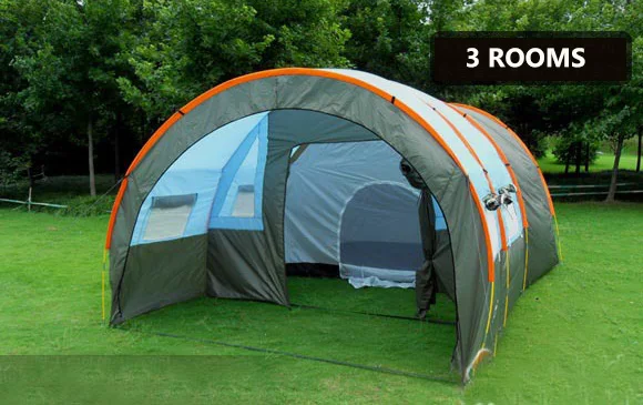 5-8 человек большой открытый кемпинг туннель палатки водонепроницаемый палатки для семьи путешествия Туризм Рыбалка Охота вечерние стекловолокно