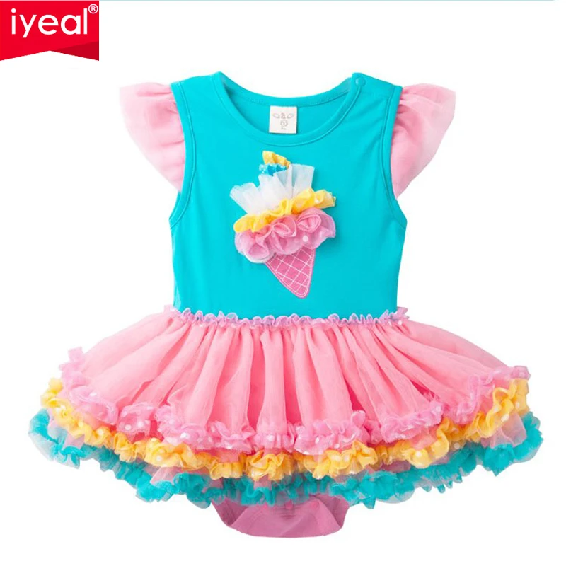 

IYEAL Cute Baby Toddler Girl Princess Romper Ruffle Tutu Dresses Party Costume Bebe Newborn Birthday Outfit for 0-2 years