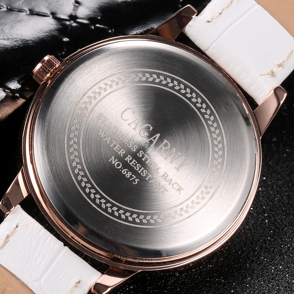 luxury brand cagarny quartz watch for women blue sky dials creative casual ladies watches rose gold case drop shipping (36)