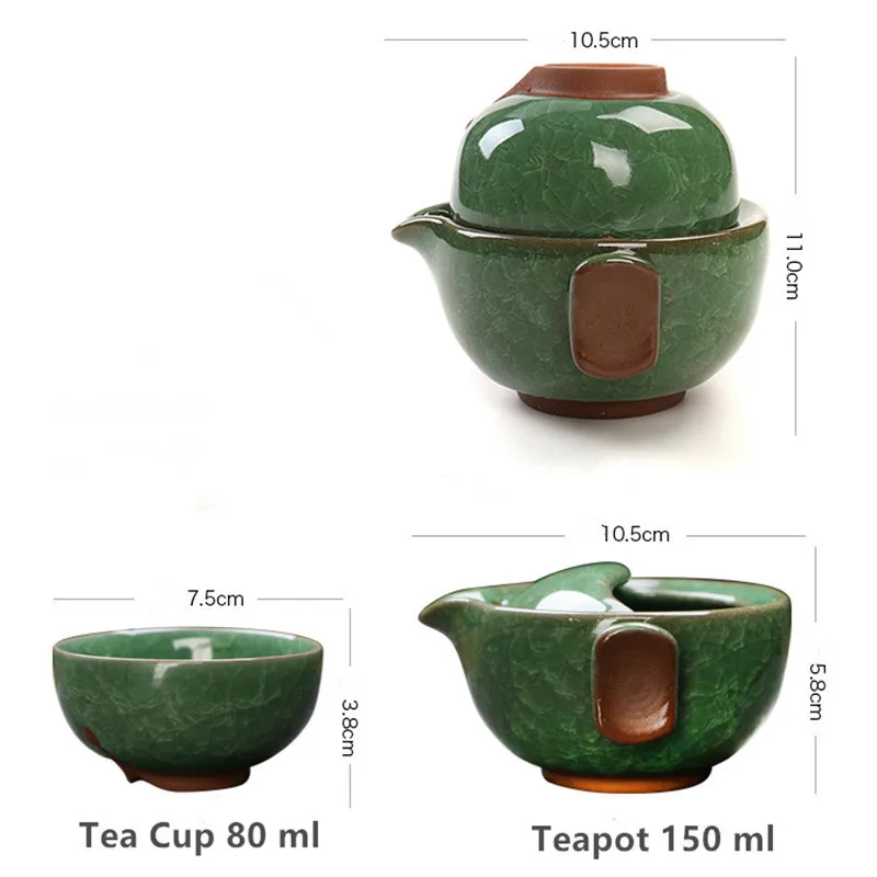 Портативный китайский чайный набор кунг-фу 1 чашка 1 горшок дорожный чайник кофейная кружка чашка посуда для напитков чайные чашки Gaiwan подарок для отца