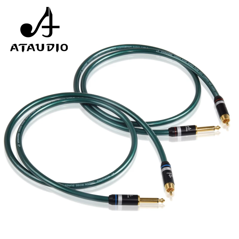 Аудиокабель ATAUDIO HIFI с двумя разъемами 6 35 мм на 2 RCA аудиокабель 5 для DJ микшера