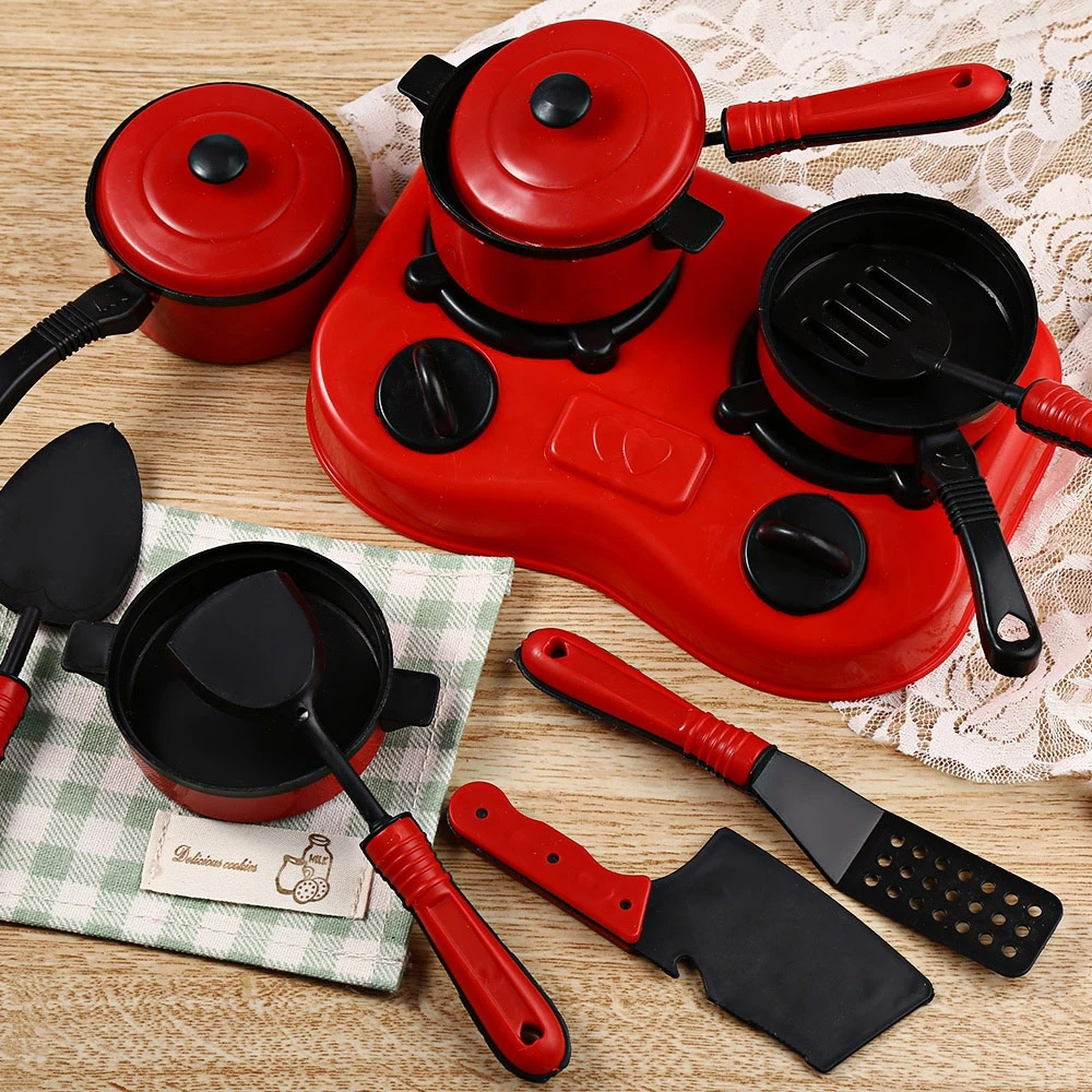 

MrY Kids Simulation Kitchen Toys Cooking Cookware Children Kitchen Tableware Pretend Role Play Toy For Kids11Pcs