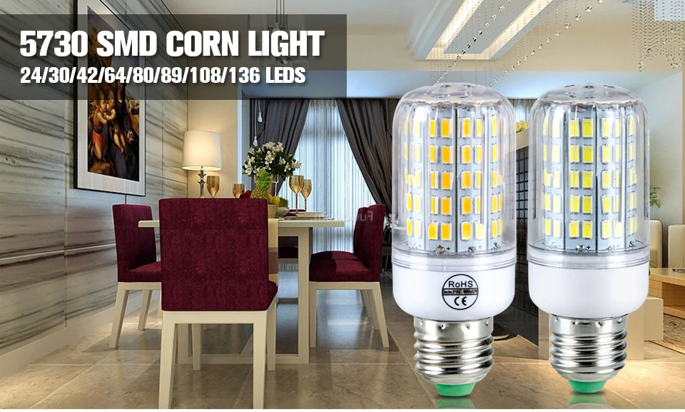 LED E27 Corn Bulb 110V 220V Lamp E14 Aluminum Energy saving Lighting Bulb SMD 5730 No Flicker lamparas lights (1)
