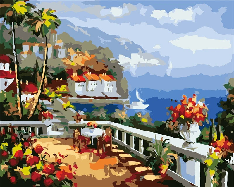 

New Home Decor Frameless Pictures Painting By Numbers Digital Oil Painting On Canvas Landscape Natural Scenery