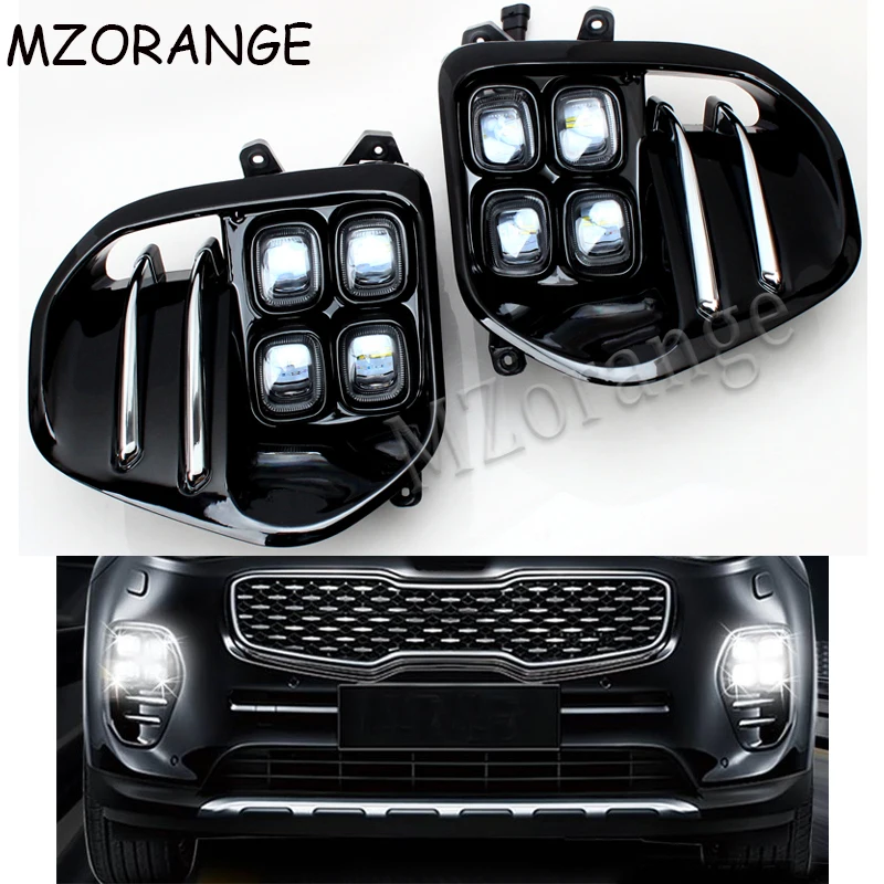 

Car LED Daytime Running Light For KIA Sportage QL KX5 2016 2017 2018 Waterproof Fog Lamp Auto Car-styling White LED Driving DRL