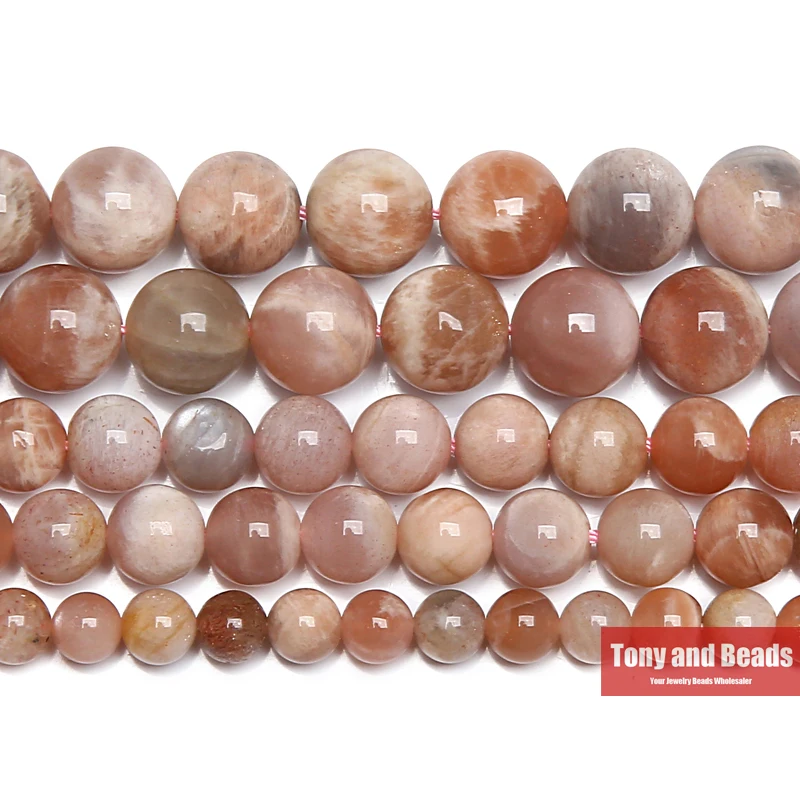 

Free Shipping Natural Peach Moonstone Round Loose Beads 15" Strand 6 8 10MM Pick Size For Jewelry Making