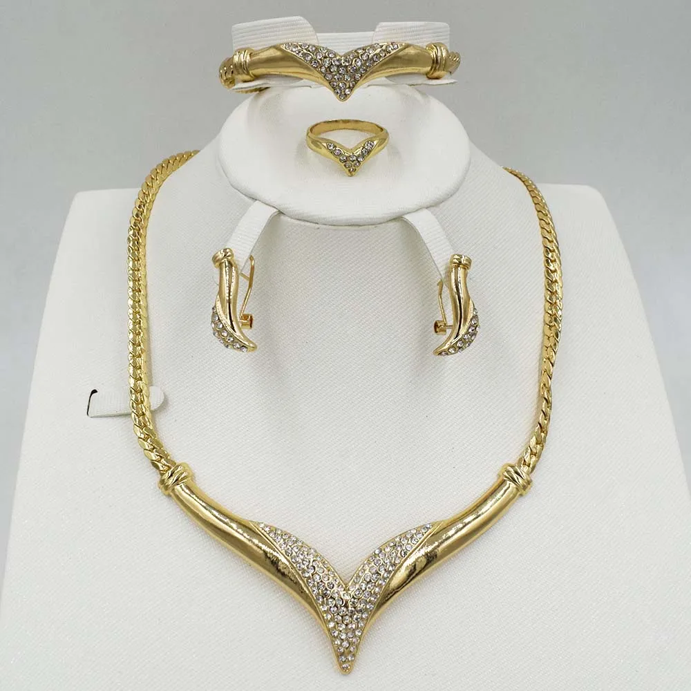 New High Quality Dubai gold color Jewelry Set Gold color