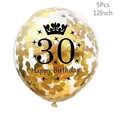 10 шт./лот 30 40 50 лет латексные воздушные шары для вечерние принадлежности, украшения для дня рождения взрослых - Цвет: 30 Rainbow 5pcs