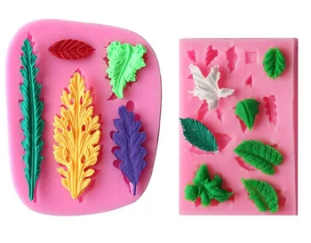 

2pcs/set Tree Leaf Silicone Mold Fondant Clay Mould Leaf Shape 3d Chocolate DIY Decorating tools kit
