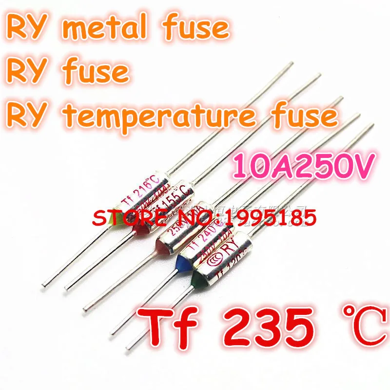 Ry 100pcs/lot New Micro Thermal Fuse 10a250v 235 Degrees 235 C Mini