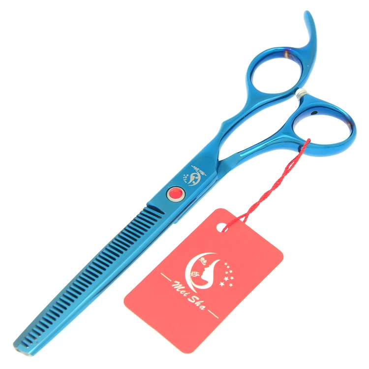 7,0 дюймов Большой Профессиональные Парикмахерские ножницы 6,5 дюймов филировочные ножницы Салон Парикмахерская JP440C голубые волосы Tesouras HA0364
