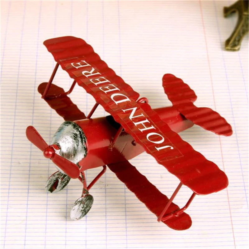 NZBZ. Модель биплана Мини фигурки для домашнего декора из металла гладить воздух самолет модель самолета детская комната висит декора Дети