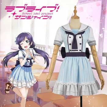 

Anime Love Live! Nozomi Tojo Pirate Unawakened Uniform Dress Cosplay Costume Adult Women Clothing Blue Dress For Cos Hairband
