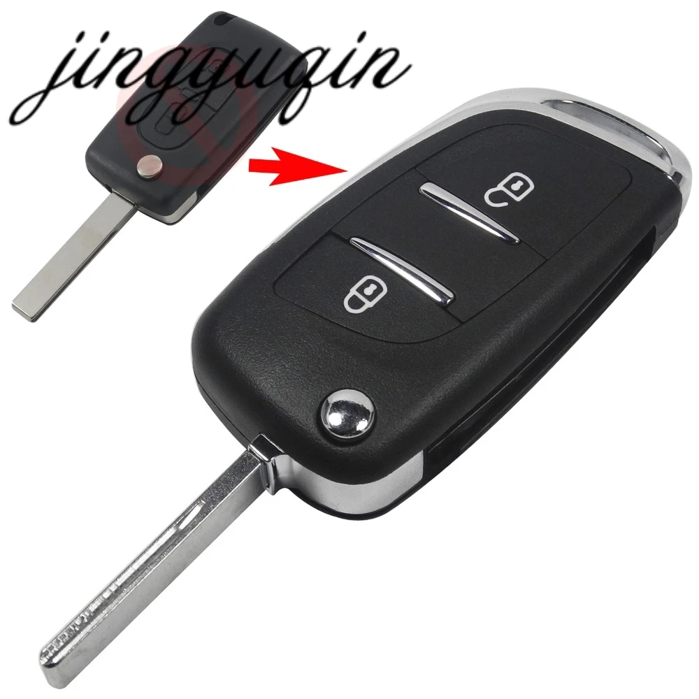 

jingyuqin Modified Flip Remote Key Shell 2/3 Buttons for Peugeot 307 408 308 3008 Car Keyless Fob Case DKT0269 CE0536