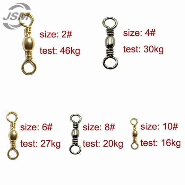 JSM 400pcs Fishing Barrel Swivel Brass With Nickle Coated Barrel