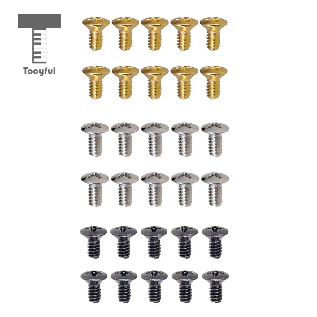Tooyful 10PCS 5 Way 3 Way Guitar Switch Fixed Screws Nuts Guitar Replacement Black