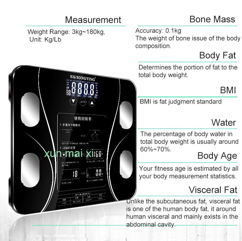 New Touch Button Bathroom Weight Scale Lcd Smart Body Balance