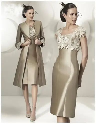 

free shipping vestido de madrinha 2014 new fashion Plus size lace custom long sleeves wedding party mother of the bride dresses