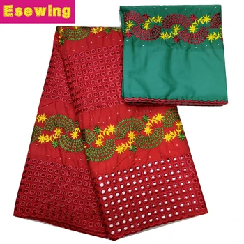 

2019 Latest African Lace Fabric Red and Green Swiss Voile Lace High Quality Emboridery French Cotton Lace French Lace Fabric
