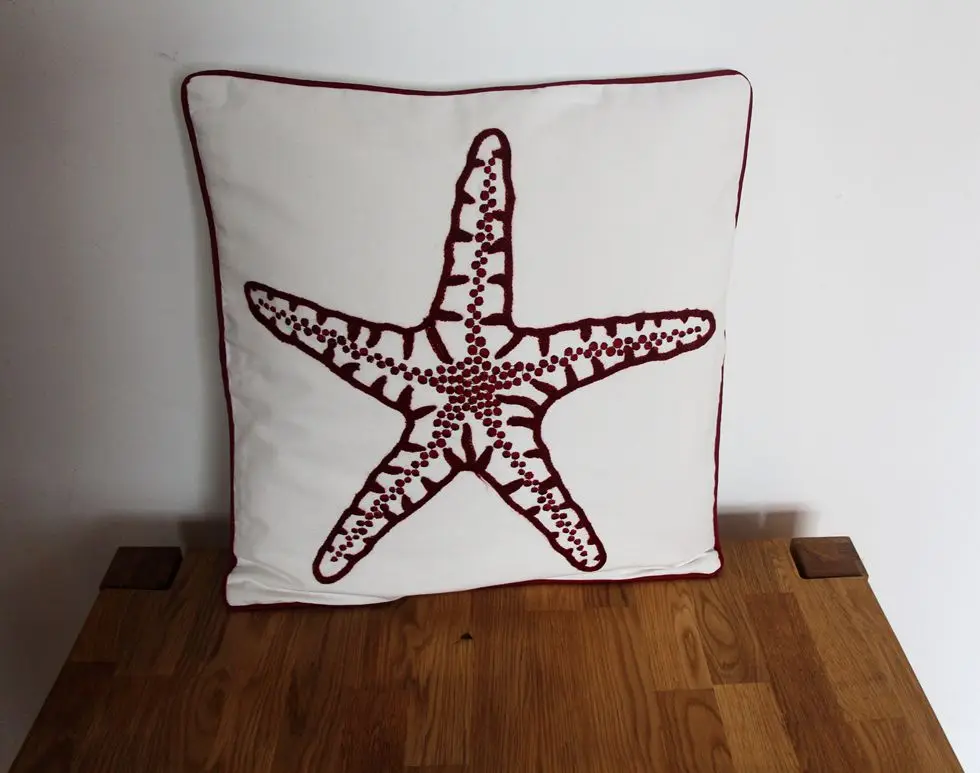 

EMBROIDERED Decorative Sofa Chair Car-covers box Retro Cotton Compass Creative starfish Cushion Cover housse de coussin pillow