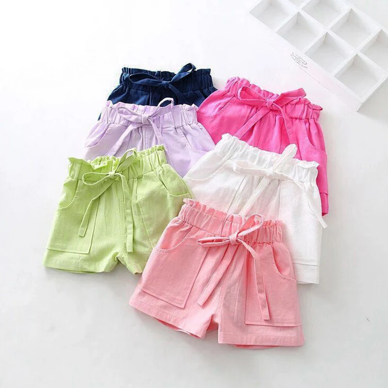 

Solid High Waist Candy Color Baby girls shorts cotton mix children shorts kids shorts for girls clothes toddler girl clothing