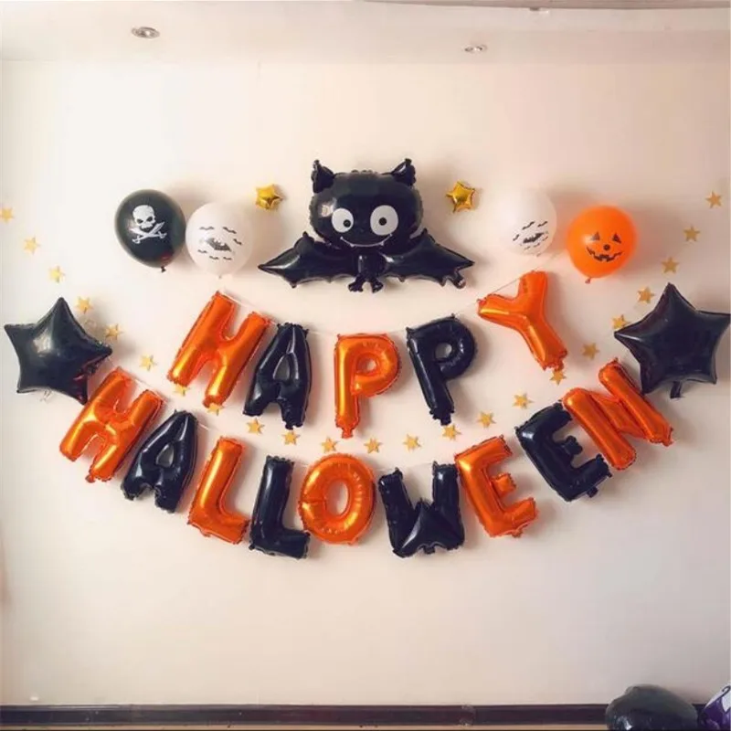 

Letter Balloon 1 Set Pumpkin Bat Witch Shape Foil Balloons Decoration Halloween Ballon Inflatable Air Ball Easter kids Toy