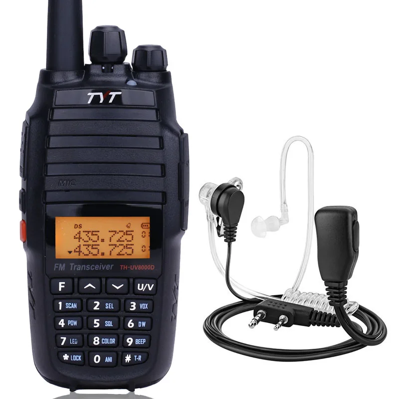 TYT TH-UV8000D Walkie Talkie 10 Вт Высокая мощность кросс-диапазон Ретранслятор th8000d Любительское радио 10 км 136-174/400-520 МГц 2 способ радио - Цвет: add ac headset